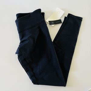 LULULEMON ATHLETICA Black Blue Jacquard Wunder Under Pant III Leggings - US 10